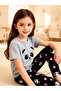 Girls Panda Print T-Shirt and Printed Pyjama Set - 7