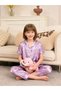 Girls Butterfly Print Pocket Detail Shirt and Pyjama Set - 5
