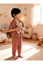 Boys Coffee Brown Short Sleeve Shirt and Pyjama Set - 8