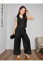 Girls Black Buttoned Waistcoat and Trousers Set