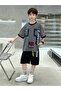 Boys Black Graphic Print T-Shirt and Shorts Set