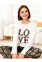 Girls Text Print Round Neck Top and Printed Pyjama Set - 6