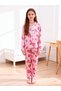 Girls Heart Print Long Sleeve Shirt and Pyjama Set - 6