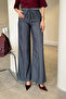 Chain Tensel Wide-Leg Jean- Dark Blue