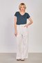 Women's Waist Tie-Detail Linen Loose Pants - White - 4