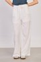 Women's Waist Tie-Detail Linen Loose Pants - White - 3