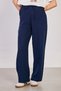 Women's Beli Tie-Detail Loose Trousers with Cotton Pockets - Navy Blue - 3