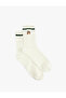 Dog Embroidered Striped Sock Socks
