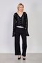 Women's Spanish Sleeve a Lace-Like Knit Cardigan - Black - 3