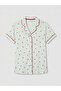 Giyçık Store Den Ecru Shirt Collar Strawberry Printed Maternity Pajama Set - 2