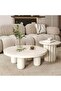 Modern Round Coffee Table Set 2 Pieces White - 7