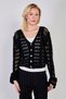 Women's Spanish Sleeve a Lace-Like Knit Cardigan - Black - 4