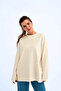 Women's Relax Cream Fit Comfortable Cut 100% Cotton Long Sleeve Crew Neck Basic T-Shirt - 3