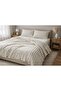 Natural Striped Muslin Duvet Cover Set Double Size Organic