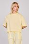 Women's Crew Neck Short Oversized T-Shirt - Yellow - 2