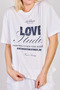 Women's Crew Neck Love Studios Written T-Shirt - White - 2
