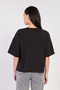Women's Crew Neck Oversized T-Shirt - Black - 5
