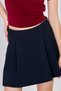 Women's Front Pleated Shorts Mini Skirt - Navy Blue - 4