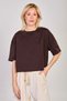 Women's Crew Neck Short Oversized T-Shirt - Bitter Brown