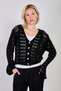 Women's Spanish Sleeve a Lace-Like Knit Cardigan - Black - 2