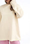Women's Relax Cream Fit Comfortable Cut 100% Cotton Long Sleeve Crew Neck Basic T-Shirt - 5
