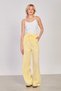 Women's Waist Tie-Detail Linen Loose Pants - Yellow
