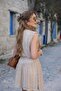 Buketli̇ Women's a Lined Draped Waist D Drapey Sleeveless D Lace Short Dress - 3