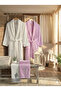 Zena Unisex Lilac Cream Towel Bathrobe Set of 4
