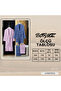 Zena Unisex Lilac Dark Blue Towel Bathrobe Set of 4 - 4