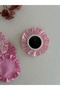 Candy Linen Ruffled Coaster Pink Checked - 4
