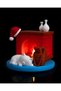 Decorative Fireplace Candle Holder – Ambient Lamp with Sleeping Cat Figure - 3