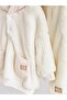 Cream Color Borg Hooded Sweatshirt and Sweatpants Baby Set - 6