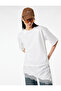 Regular Fit Short Sleeve Crew Neck Asymmetrical Lace Detailed T-Shirt - 2