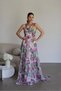 Chiffon and Satin Crystal Brooch Strap Maxi Long Premium Evening Gown Graduation Dress - 7