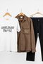 Koçero Brown Shirt White T-Shirt Black Jeans 3-Piece Set (5-8 Years) - 4