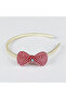 Girl's Bowknot Plastic Pearl Crown |   Colorful Beaded Hair Band |   Red