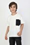 Always Positive! Back Detail Printed Boy's T-Shirt - White - 4-5 Years - 4