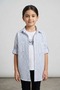 Bukem Girls' Blue Striped White Shirt Compare Written T-Shirt Set (5-10 Years)