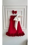 Special Design Girls' Bow Detailed Diver Fabric Dress for Weddings, Birthday Parties, Mother-Daughter Events - 2