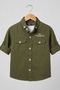 Bukem Khaki Green Top Pocket T-Shirt Set with Bukem Writing (1-6 Years) - 3