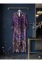 Women's Italian Batik Pattern Long a Lined İ Silk Shirt Dress - 3