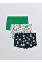 Navy Blue Printed Boys' Boxers 3 Pieces