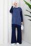Women's Silk Kupra Trousers and Double Mercerized Knitwear Set - 3