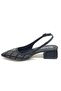 Mehtap Stone Detailed Open Back Classic Women's Heeled Shoes Black - 4