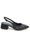 Mehtap Stone Detailed Open Back Classic Women's Heeled Shoes Black - 2