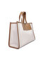 Women Cream Wavy Patch Color Block Tote Bag - 4