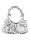 Women's Ruched Handle Crossbody Bag in Silver - 5
