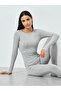 Grey Seamless Contour Detail Short Sleeves Top - 3