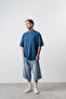 Men's Spiral Embroidery Detailed Oversized T-Shirt Navy Blue - 6