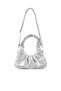 Women's Ruched Handle Crossbody Bag in Silver - 7